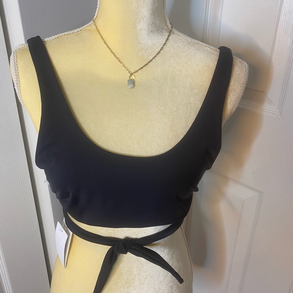 Good American Black Black Bikini Top
